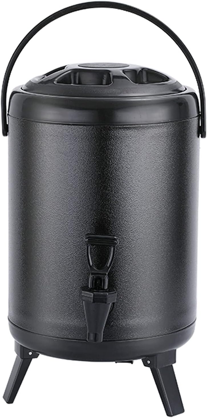 Wasserspender, Schwarz, Thermo-Getränkespender mit Wasserhahn, gewerbliche Catering-Urne für heisse Schokolade, Kaffee