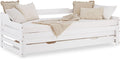 Homestyle4u Bettrahmen, Weiss, Kinderbett Einzelbett Holzbett Tagesbett 90x200 ausziehbar