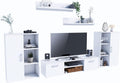 MATKAM Sideboard, Weiss, Wohnwand Herkules II, Schrankwand Wohnzimmer Modern, Wohnzimmerschrank mit Fernsehtisch