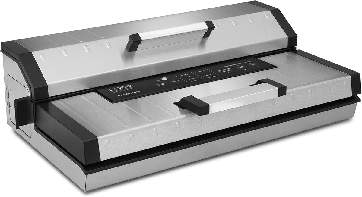 Caso Folienschweissgeräte, 40 cm, 20 L, Silber, FastVac 4008 Profi Vakuumiergerät, Edelstahl, Doppelkolbenpumpe /M