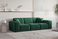Fun Möbel Sofa, Grün, Designersofa CELES Premium 3-Sitzer in Stoff Opera Velvet (