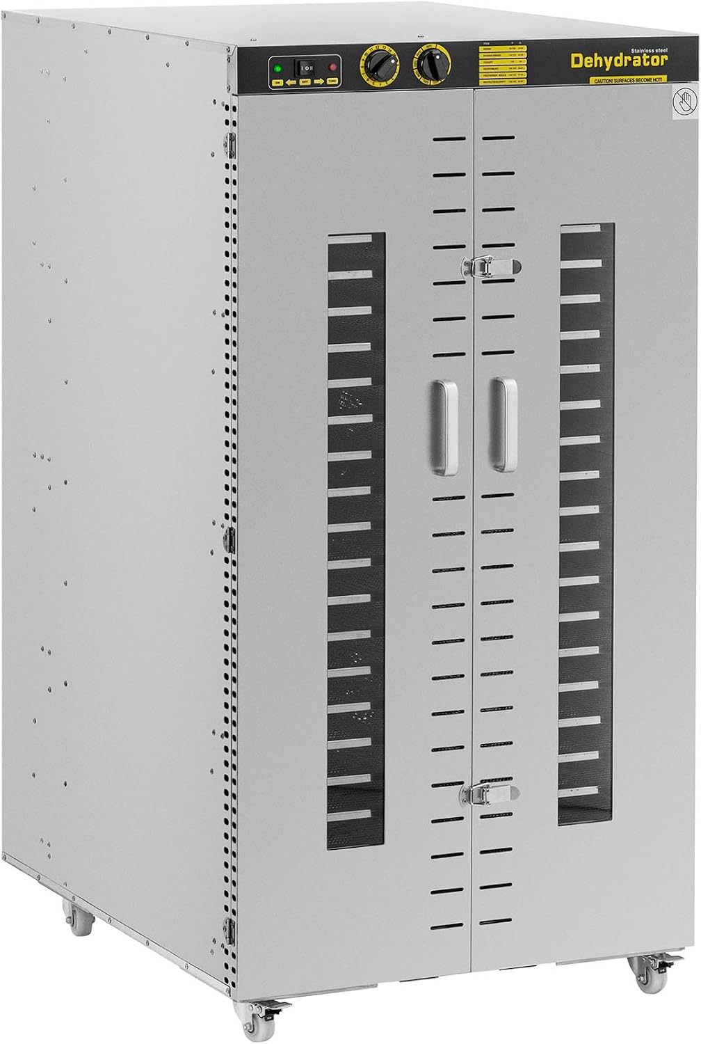 Royal Catering Dörrautomaten, 5850 W, 600 l, Silber, Dörrautomat 24 Etagen Timer bis 15 h Edelstahl Dörrgerät