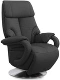 CAVADORE Relaxsessel, Schwarz, Leder-Sessel Istanbul / Fernsehsessel mit manuell