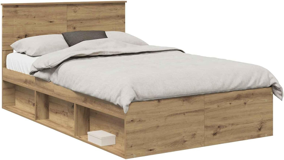 XHNIFBN Bettrahmen, 120 x 200 cm, Holzwerkstoff, Eiche, Xhnifnb modernes Bettgestell Nachbildung Holzwerkstoff