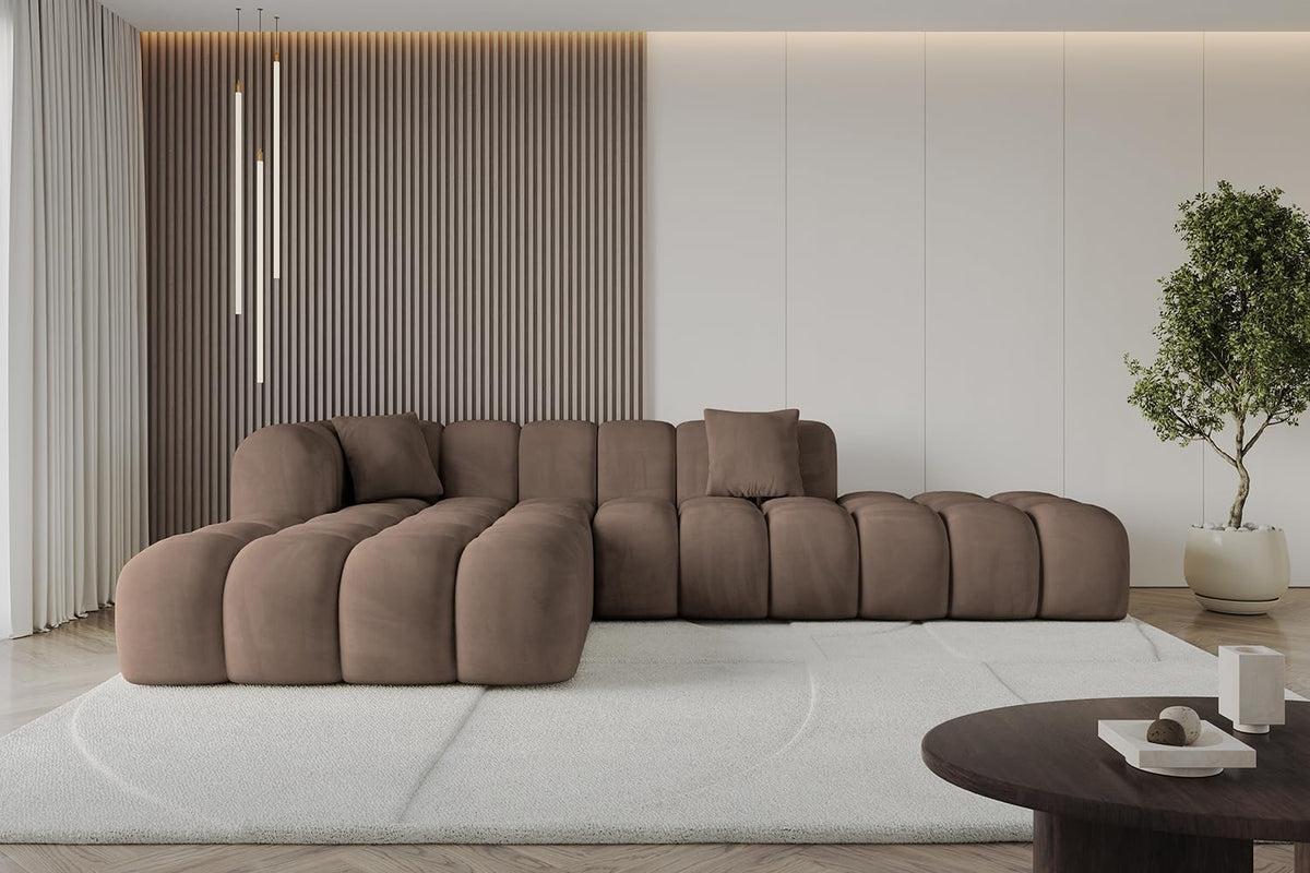 Sofa ALTDECOR, 289x176x71 cm, Braun, Ecksofa in L-Form Corner Bett Eckcouch Couch Wohnlandschaft