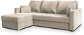 Sofa Masseno, Beige, Wohnzimmersofa, Ecksofa NIDA mit Schlaffunktion L-Form, mit Bettkasten, Couch, Soffa, Bettsofa