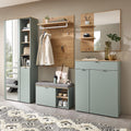 Lomadox Sideboard, Grün/Eiche, Garderoben Set Garderobenschrank Schuhbank Garderobenpaneel