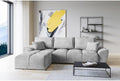 ML Furniture Ltd Sofa, 289 x 189 cm, Grau, ML Velvet Ecksofa in L-Form, Couch mit Stauraum und Kissen - Ausziehbares Schlafsofa