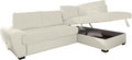 Sofa Mivano, 174 x 244 x 88 cm, Creme, Cotta 2F-Otm/BK Rücken Echt Ecksofa, Sitz Strukturgewebe, 100% Korpus Kunstleder PU