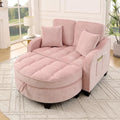 Sofa A ALFRESCOOL, 132×129×93 cm, Rosa, mit Schlaffunktion, 2-in-1 Schlafsofa, Modulares, Aufbewahrungs-Hocker & 4 Kisse