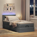 Willood Boxspringbett, 100x200 cm, Stoff (100 % Polyester), Metall, Sperrholz, Holzwerkstoff, Dunkelgrau