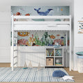N-wood Bett, 80x180 cm, Weiss, N01 Hochbett Holz, Etagenbett mit Leiter, 2 Leitermontageseiten: Links oder rechts