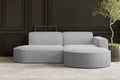 Sofa Kaiser Möbel, Grau, Ecksofa mit Wohnlandschaft, Eckcouch L-Form, 3-sitzer, Polstersofa, Bequemes Couch mit Ottomane für Wohnzimmer