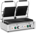 Royal Catering Sandwich- & Paninitoaster, 48 x 23 cm, 3.600 W, Schwarz, RCPKG-3600-R Doppel Kontaktgrill Gastro geriffelt 50-300 °C