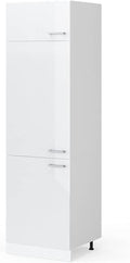 Vicco Kühlschrank, 60 cm, Der Küchenhochschrank besteht aus pflegeleichter Spanplatte 16 mm, mit einer Melaminharzbeschichtung, Weiss