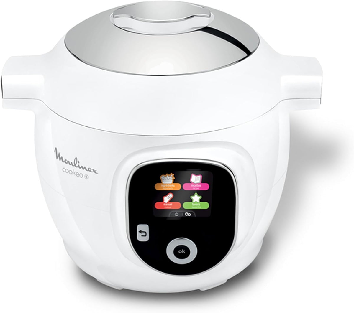 Moulinex Multikocher, 6 l, Weiss, Cookeo+ Intelligenter Multicooker mit hohem Druck, 80 integrierte Rezepte, unbeaufsichtigt
