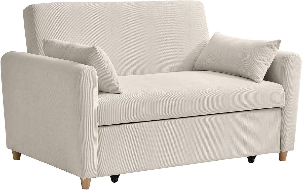 Sofa Vente-unique, Beige, Schlafsofa 2 Ayla - Samt