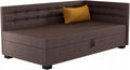 TAPCZANY24 Boxspringbett, 123x198x38 cm, Braun/Ocker, Olaf+ mit Schaumstoff Matratze, Bett mit Matratze, Polsterbett mit Bettkasten