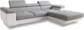 Sofnet Sofa, Weiss/Grau, Ecksofa Divo mit Schlaffunktion, Bettkasten und Kopfteilverstellung, Polsterecke, Wohnlandschaft