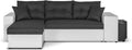 Sofa Bestmobilier, Weiss/Grau, California - Ecksofa beidseitig montierbar - Schlaffunktion