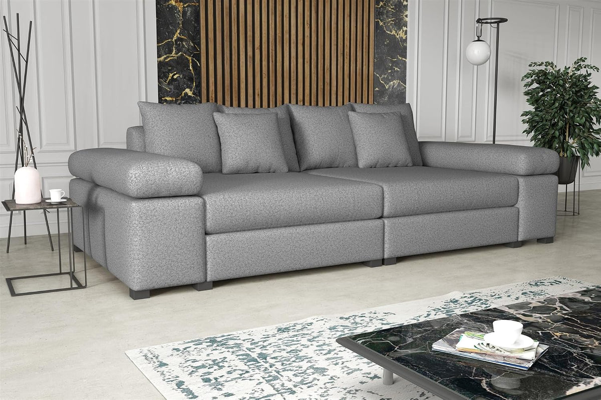 Fun Möbel Sofa, Hellgrau, Big Couchgarnitur Megasofa Riesensofa Arezzo in Stoff Now