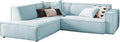 KAWOLA Sofa, Hellblau, Wohnlandschaft Ecksofa Cord L-förmiges SAMU, Recamiere Links, Lounge, Couchgarnitur Komfort