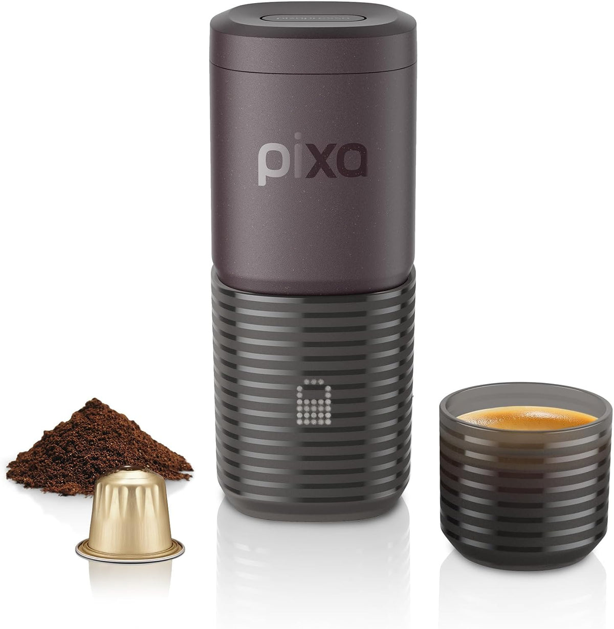 WACACO Kaffeemaschine, 20 Bar, Schwarz/Silber, Elektrisch & Tragbar, mit 4 Kaffeesorten & Schnellem Aufheizen, 3 * 3000mAh Akku bis zu 5 Tassen