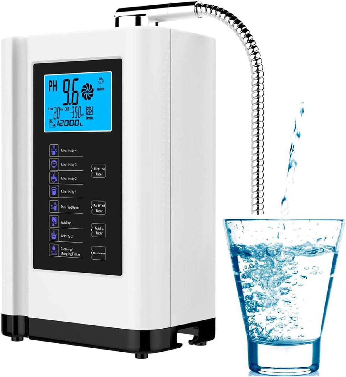 CGLYYDS Wasseraufbereiter, 8000 L, Weiss, Wasserionisierer, Wasserreinigungsgerät Ph 3, 5-10, 5 Alkalisches, Saures Wassergerät