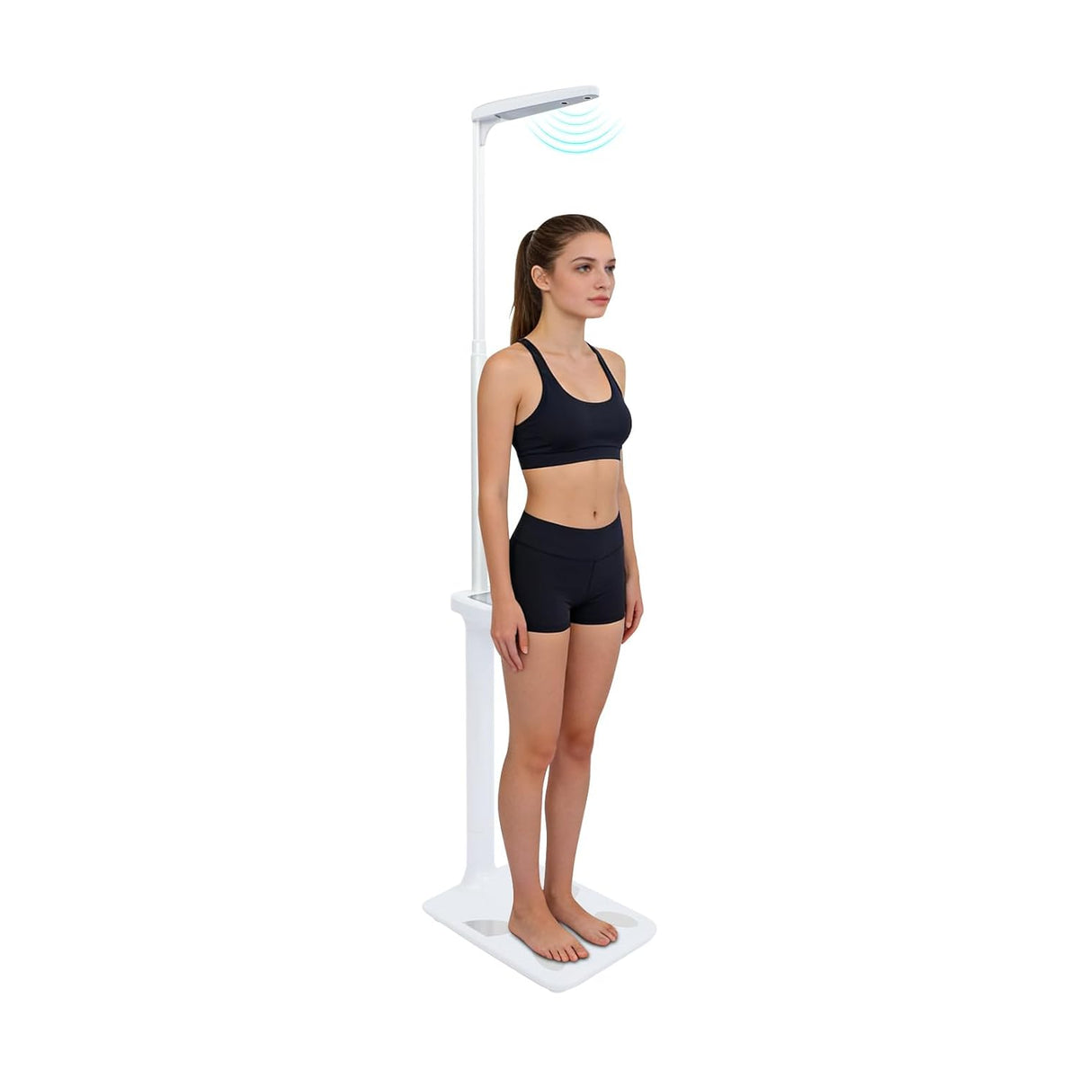 Chelngveo Körperanalysewaagen, 200Kg, Schwarz, Professionelle Digitale Höhe- und Körperfettwaage, Ultraschall-Körperfettanalysator Gewichtskapazität &