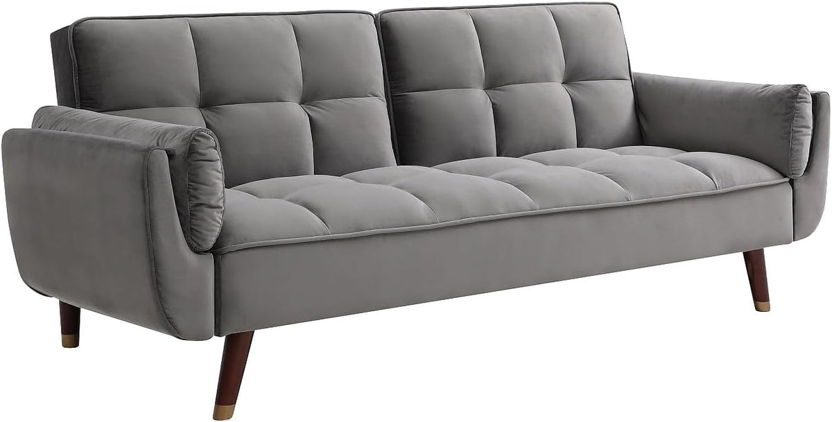 Sofa Vente-unique, Grau, Schlafsofa 3 Gulcan - Samt