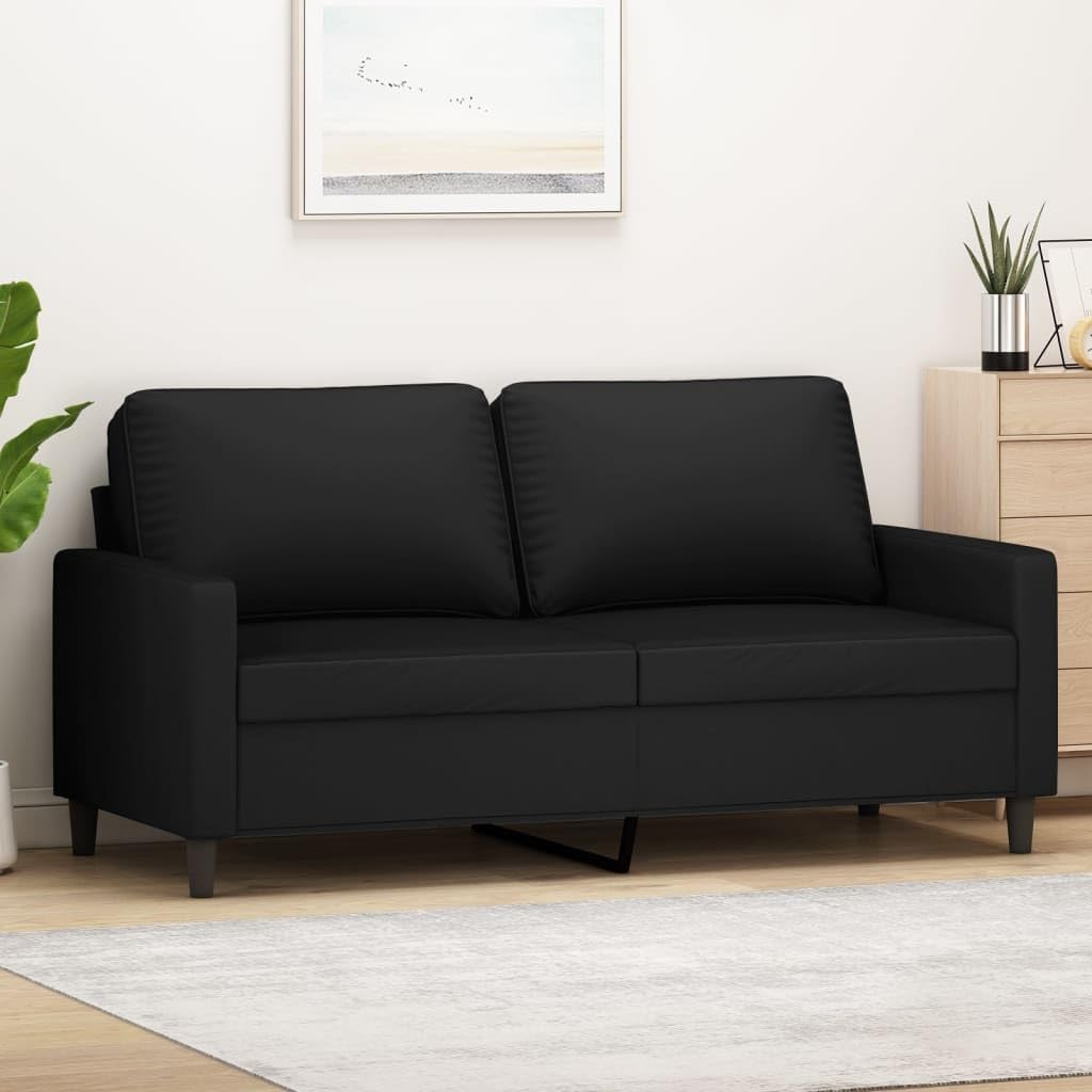 Sofa Gecheer, 140 cm, Samt (100 % Polyester), Metall, Textilene, Schwarz, 2 Sitzer Couch Gästesofa Schlafsofa Sofabett Bettsofa