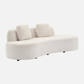 Sofa sweeek, 68 cm, Weiss, 3 Sitzer-, mit organischer Komma-Form und Bouclé-Bezug - WAVE B 232 x