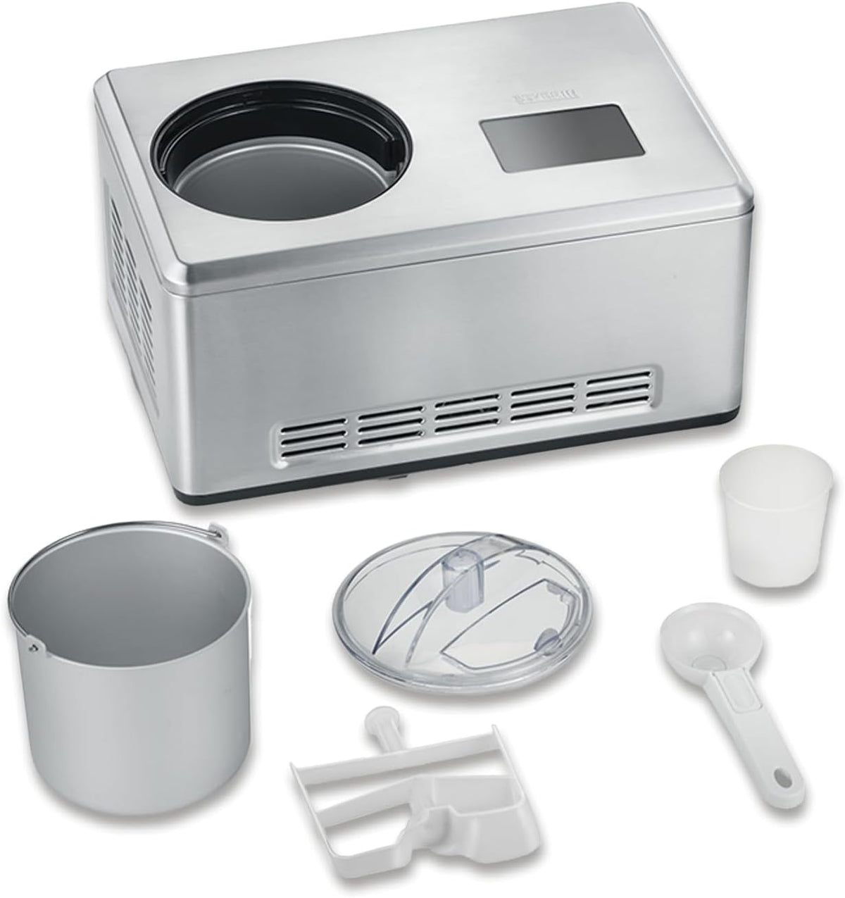 SEVERIN Eismaschine, Silber, 2-in-1 mit Joghurtfunktion, Kompressor Ice Cream Maker für Eis, Sorbet und Frozen Joghurt
