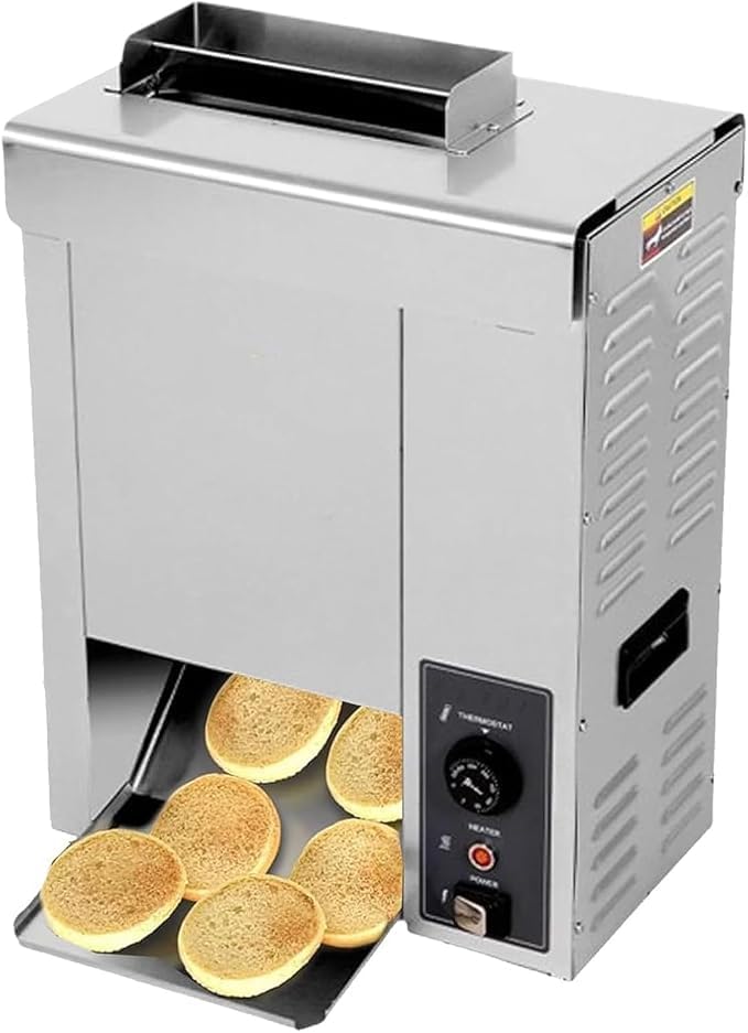 YXYLJOZ Brotbackautomaten, 2000 W, Edelstahl, Schwarz, 2000-W-Elektro-Toast-/Panini-/Brotbackautomat, Temperatur 50