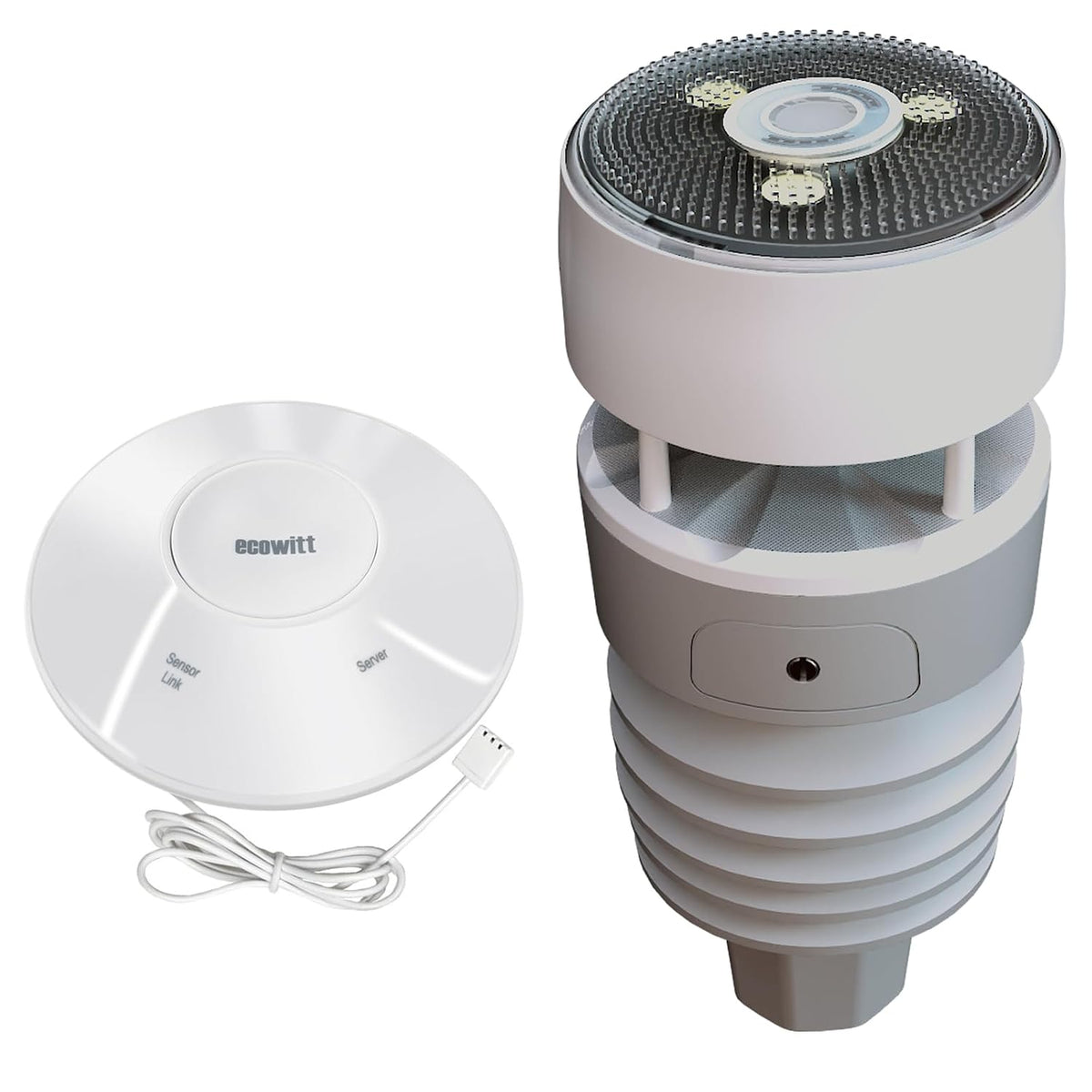 ECOWITT Wetterstationen, Schwarz, Wittboy Wetterstation Funk mit Aussensensor GW2001, 7 in 1 Outdoor Solarbetriebene Wetterstation Array