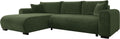 Sofa Mirjan24, Grün, Ecksofa Merkos, Eckcouch, Couch mit Schlaffunktion und Bettkasten, Wohnlandschaft, Bettfunktion L-Form