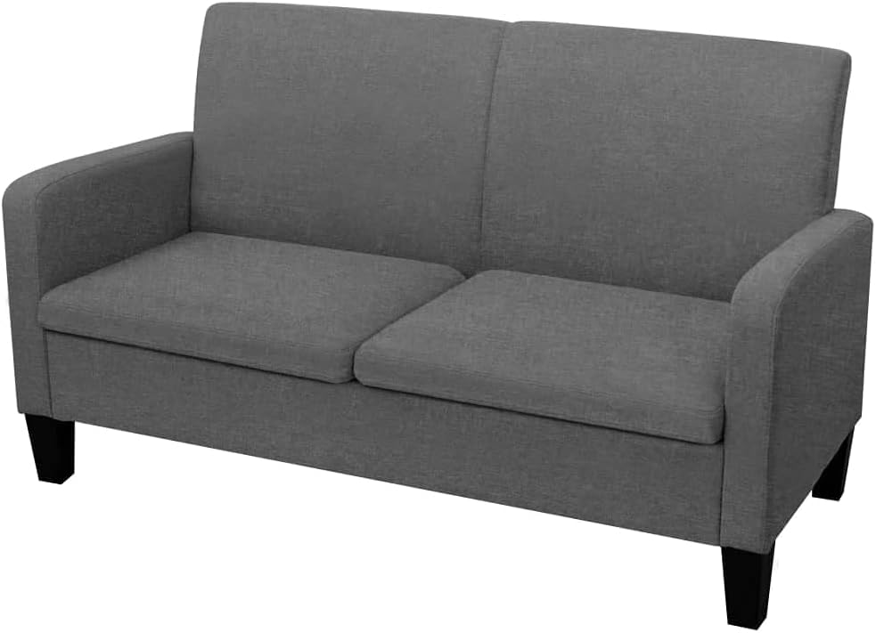 IMIEE Sofa, 135x65x76 cm, Stoff + Schaumstoff + Kiefernholz; Abmessungen: 135 x 65 x 76 cm (B x T x H), Dunkelgrau, Wohnzimmersofa