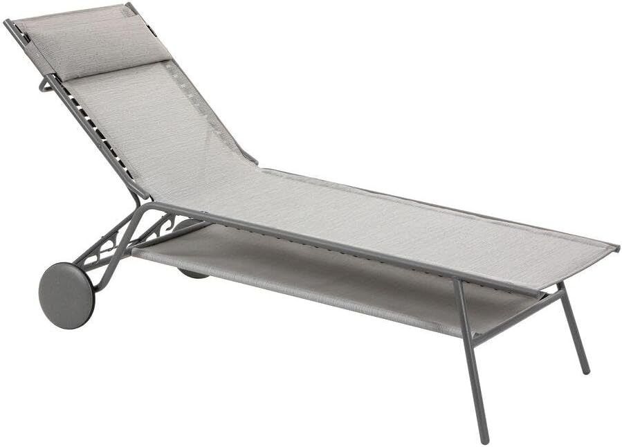 Lafuma Liegen, Grau, MOBILIER - Hohe Sonnenliege/Gartenliege - Miami II