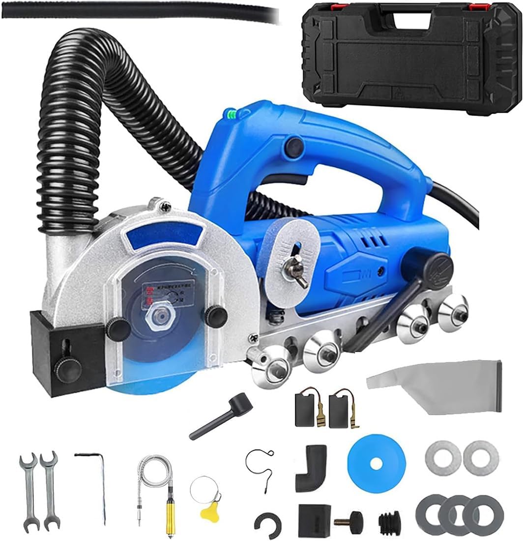 GJBMXSM Fugenreiniger, 1200 W, Schwarz, Elektrischer mit Saugfunktion, Fugenfräse für Reinigung und Ausfräsung von Fliesenfugen