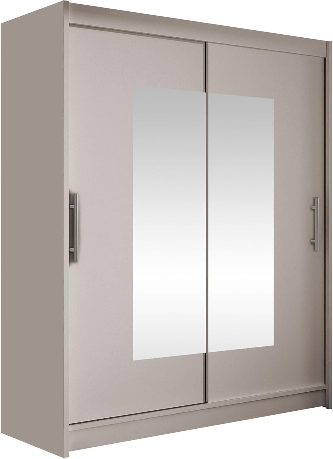 Kleiderschrank Mirjan24, Cashmere, Schlafzimmerschrank, Schwebetürenschrank Westa III mit Spiegel, Modernes Schlafzimmerschrank