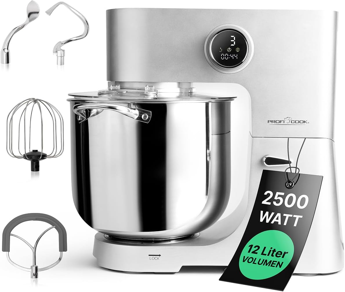 Profi Cook Universalküchenmaschinen, 12 L, Schwarz, ProfiCook Küchenmaschine mit XXL Schüssel