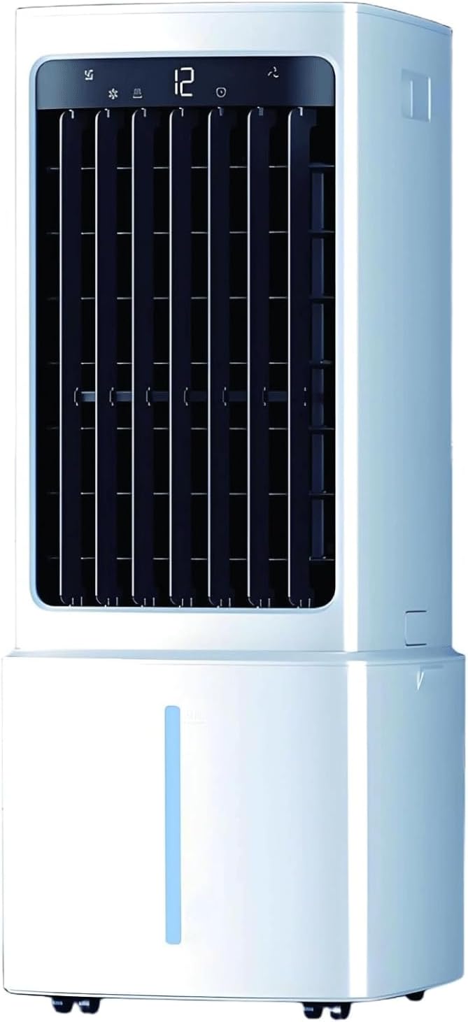 ERSINIAN Mobiles Klimagerät, 35 dB, 60 W, Weiss, Tragbarer Verdunstungsluftkühler mit 12-Liter-Wassertank, energieeffizient