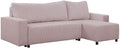 FORNIRO 24 Sofa, 225x130x75 cm, Lachs, Malaga Ecksofa mit Schlaffunktion und Bettkasten - mit 3