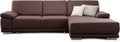 Sofa CAVADORE, Braun, Ecksofa Corianne in Lederoptik / Couch