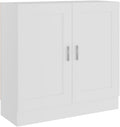 vidaXL Bücherregal, 82,5x30,5x80 cm, Weiss, Bücherschrank mit 2 Fächern 2 Türen Büroschrank