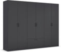 Kleiderschrank Rauch Möbel, 271x210x54 cm, Grau-Metallic, Bari, Drehtürenschrank, 6-türig, 1 Schublade