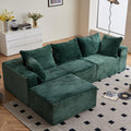 Vamcheer Sofa, 274 x 102 cm, Grün, Ecksofa mit Schlaffunktion - Big Couch 3 Sitzer in L-Form, Modulares Boneless Schlafsofa als Wohnlandschaft