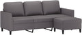Sofa vidaXL, Kunstleder (75 % Polyvinylchlorid, 20 % Polyester, 5 % Baumwolle), Metall, Textilene, Sperrholz, Grau