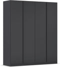 Kleiderschrank Rauch Möbel, 181x210x54 cm, Grau Metallic/Schwarz, Monostar, Drehtürenschrank, Kleiderschränke, Garderobe