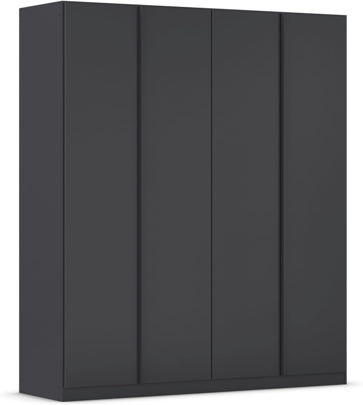 Kleiderschrank Rauch Möbel, 181x210x54 cm, Grau Metallic/Schwarz, Monostar, Drehtürenschrank, Kleiderschränke, Garderobe